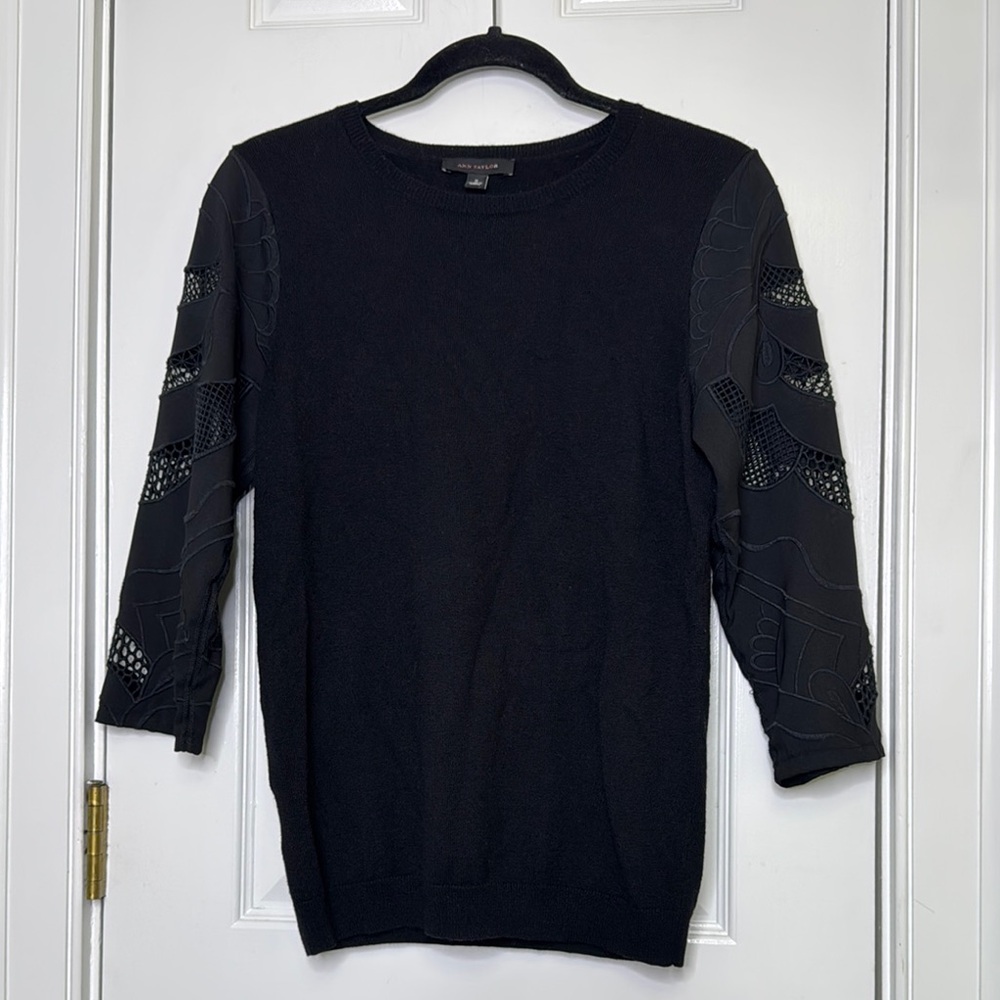 Ann Taylor Black Crew Neck Sweater